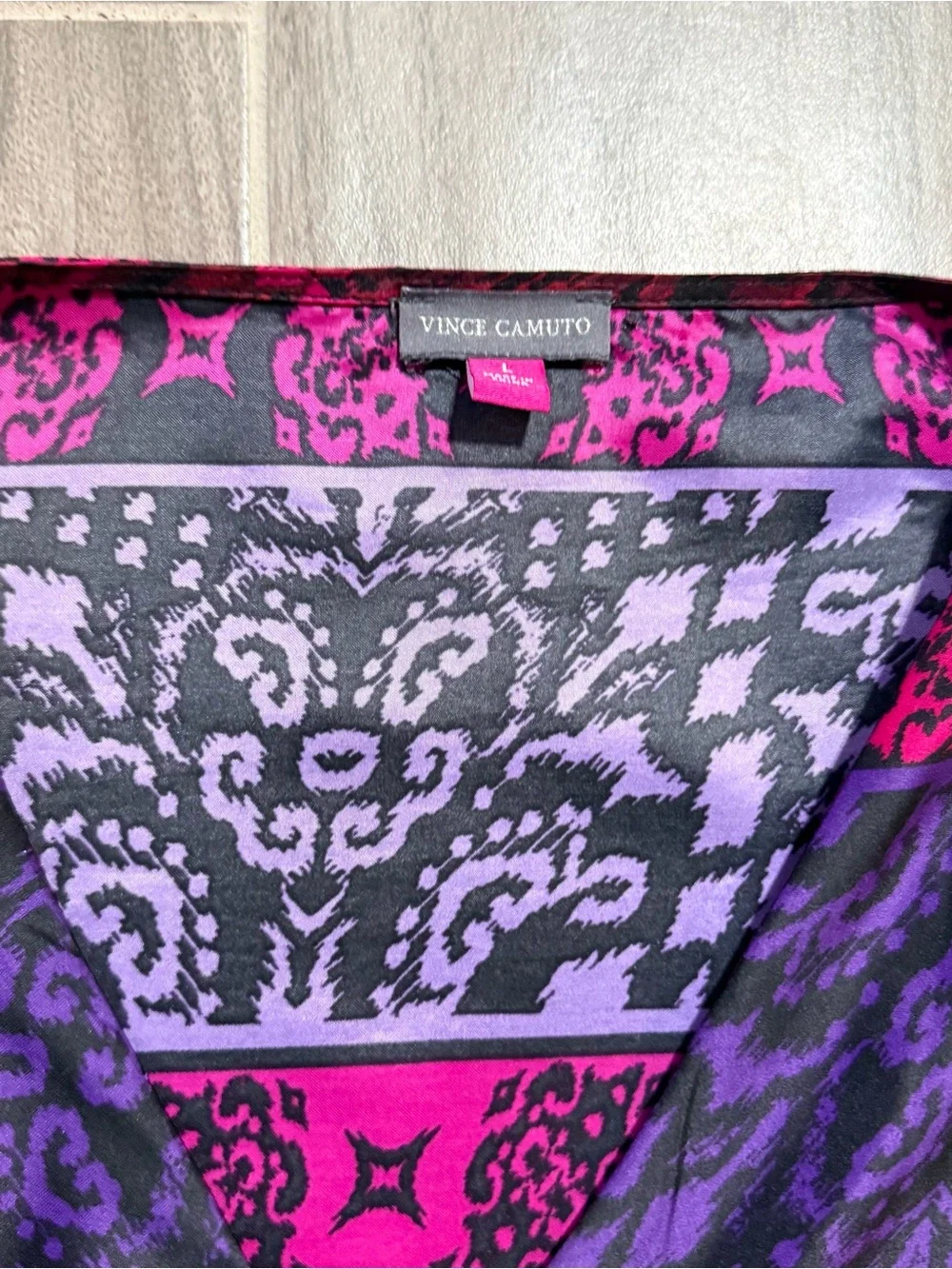 Vince Camuto Purple & Pink Dolman Sleeve Size Large
